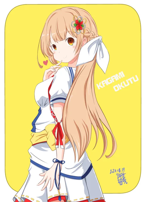 コミッションで超久しぶりに絵を描きました温泉むすめの奥津かがみさんです(^ν^) 
