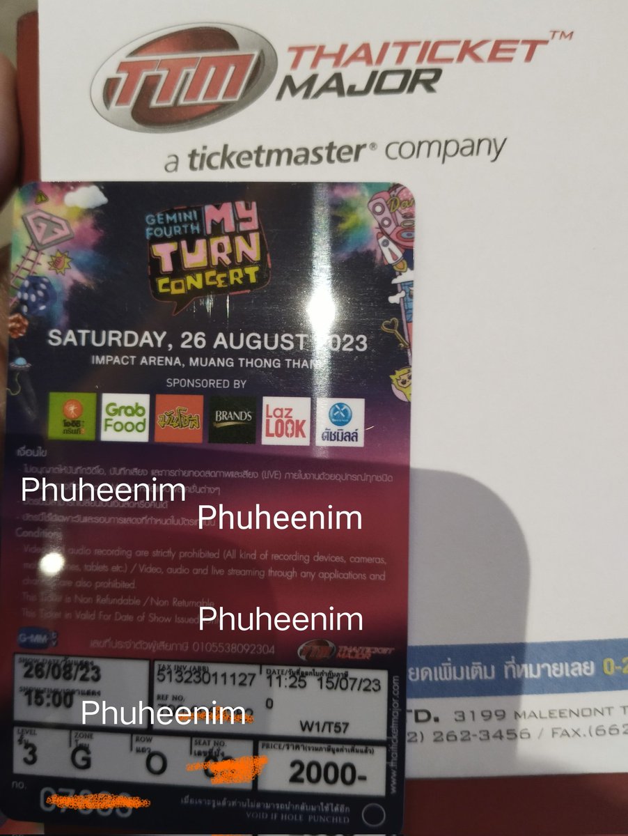 Phuheenim's tweet photo. D1 26 August โซน G แถว O 1500THB บาท นัดรับได้ในเขตกทม สนใจส่งข้อความ
Day1 Zone  G Row O (1st row of 2000)
1500 THB
Face to face pick up at Bangkok area
#ตลาดนัดเจมีไนน์โฟร์ท 
#Fourthnattawat 
#เจมีไนน์โฟร์ท #GeminiFourth  #Gemini_NT  #GeminiFourthConcert
https://t.co/kGEYlATY4V https://t.co/47H1CtzGoo