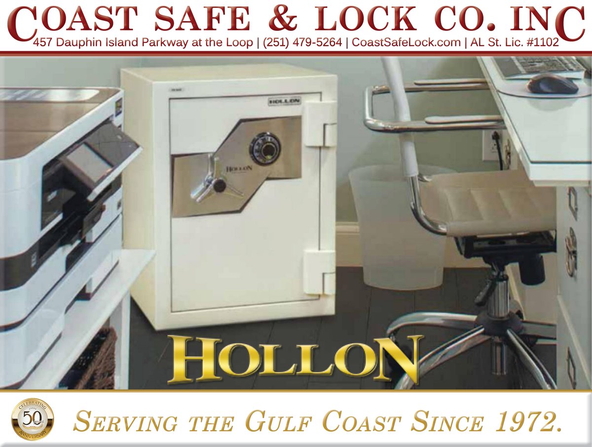 CoastSafeLock's tweet photo. Coast Safe &amp; Lock is your source for #Hollon safes. From office safes to protect business assets, to home safes that guard family heirlooms, and gun safes for the hunting camp, we have the perfect Hollon to protect what’s yours. So come visit our showroom today. #Locksmith #Safes https://t.co/P54Wf8pqnv