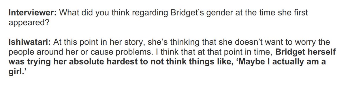 OnlyGoken's tweet image. Theres a lot of stuff that predates that stupid fucking 2009 interview about Bridget that shows &quot;maybe she was always planned to question herself&quot; and that the world wasnt ready for her to be trans. Like. A LOT. Nothing is even retconned at all from XX and Vastedge