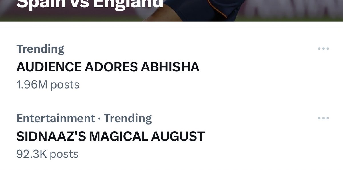 Just Wwow🥺❤️❤️❤️
#Sidnaz #Abhisa 

AUDIENCE ADORES ABHISHA

SIDNAAZ’S MAGICAL AUGUST