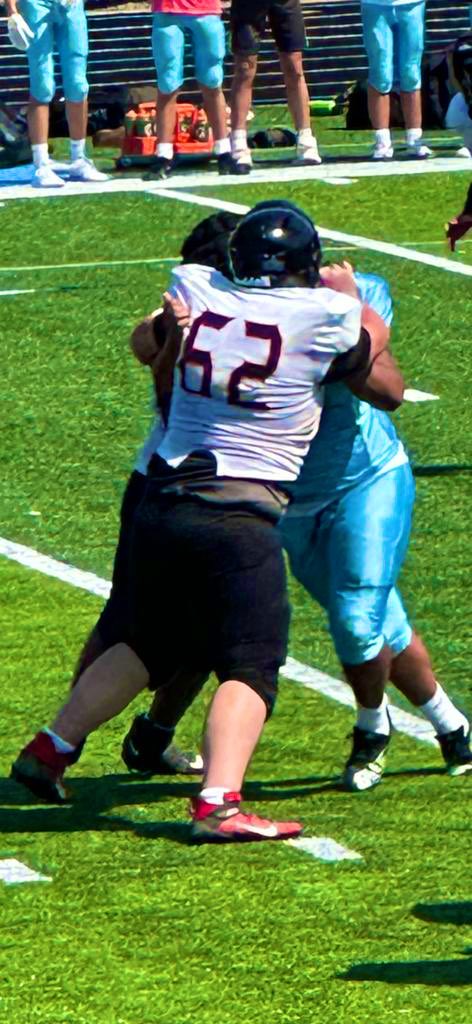 CalebMPugh's tweet image. Preseason scrimmage against EK. I love defense - even when I am doubled. #footballisback #noseguard #grcs