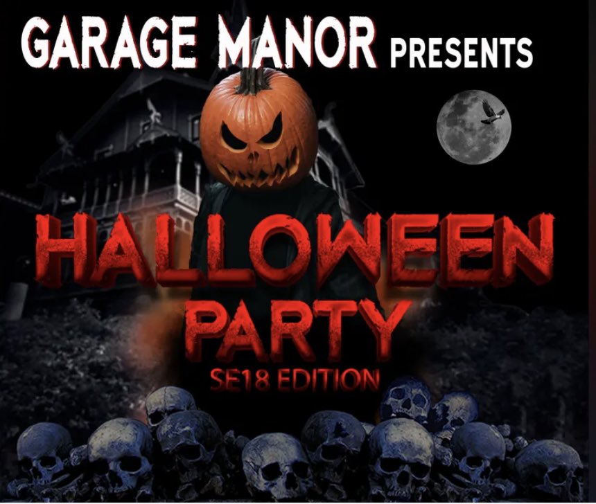 #GarageManor #HalloweenParty #SE18 #Plumstead #London
FRIDAY 27th OCTOBER 2023
📢 #EarlyBirdTickets available👇🏻
fatso.ma/Ykqr
🎃🧟‍♀️👻💀🤡🏚️🧙