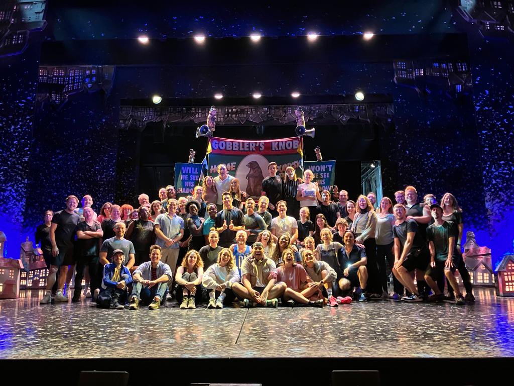 chrisjenko's tweet photo. Well we finally ticked over to Feb 3rd and Groundhog Day is over. 

1985 quick changes done!!!
(Would have been 2000 without the mid-show cancel)

What an incredible journey it’s been, it’s been hard but so so worth it. 

Thanks for looking after us @oldvictheatre https://t.co/IIM0vtB2HR