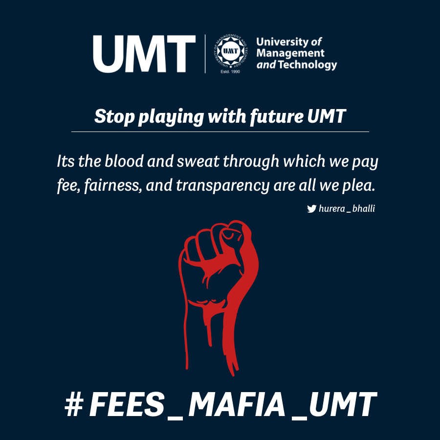 jalebi_420's tweet photo. Education is right of every student. UMT administration must take steps to make feasible for enrolled student to complete their graduation. Uninformed fees hikes twice a weak is cruel act. This should be reversed.
#Fees_Mafia_UMT https://t.co/slEkoTEhd6