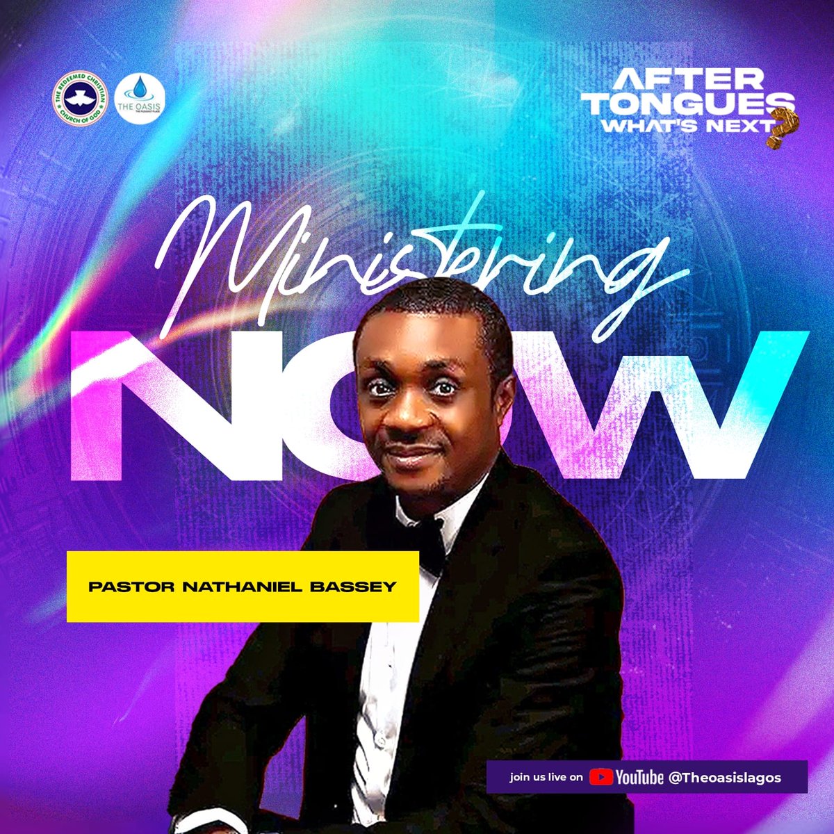 theoasislagos's tweet photo. Our Father and Shepherd, PASTOR NATHANIEL BASSEY is NOW MINISTERING! 🔥🔥🔥

Join us for an AWESOME Worship Experience!

We are LIVE on all our Streaming platforms [YouTube, Mixlr and Instagram]

Join us and be BLESSED!

#TheOasisLagos #SpecialWeekendService #AfterTonguesWhatNext https://t.co/7lGK6WOgbW