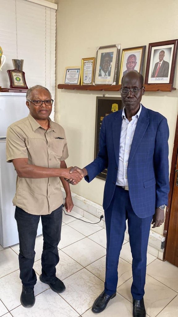 JohnAkec's tweet photo. MEETING WITH PROF KHALID I KODI
Professor of the Practice at the College of Arts, Media, and Design Art and Design, Northeastern University, Boston, Massachusetts. We discussed collaborations, and agreed to increase number of students’ from Nuba Mountains admission to UoJ to 300. https://t.co/6hcIFwY18O