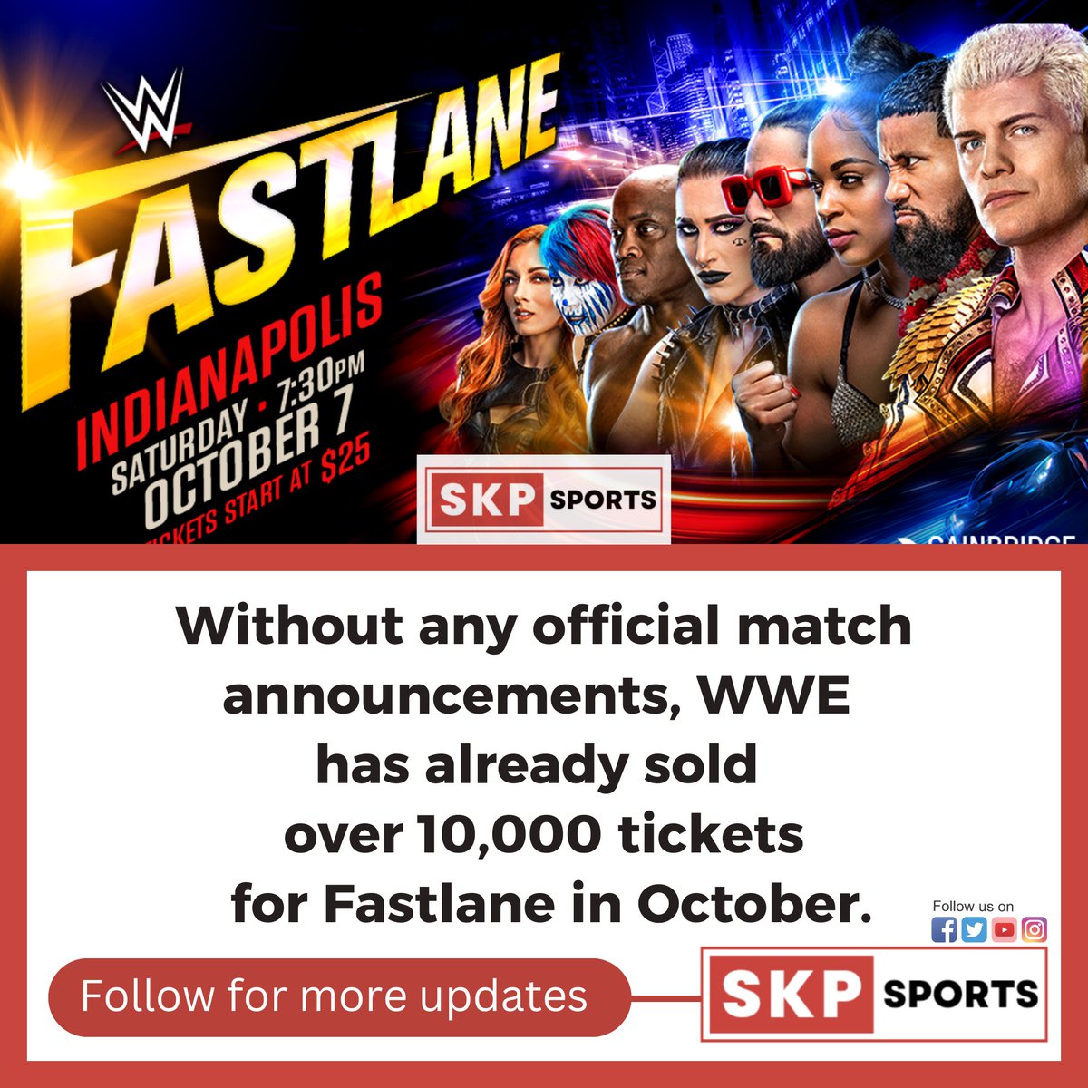 SkpMinutes's tweet photo. WWE has already sold over 10,000 tickets for Fastlane in October.
#wwe #wweshield #romanreigns #shield #royalrumble #johncenafan #sethrollins #romanregins #wweraw #wwerollins #wwesmackdown #wwerawlive #wwefastlane #johncenachallenge #johncenameme #wwenetwork #wweromanreigns https://t.co/wtmxf4EYd0