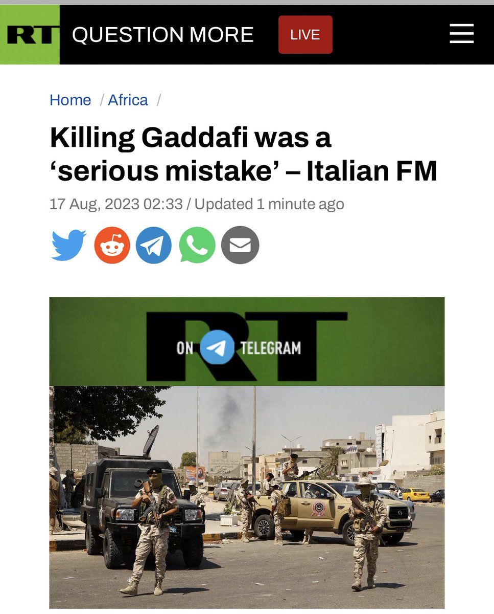 Some Western officials are now, ironically, admitting that “killing” Gaddafi was “a mistake”.

It’s too late now.

Atrocities have been committed; nations have been destroyed; people have been massacred; children have been orphaned; women have been widowed; men have been
