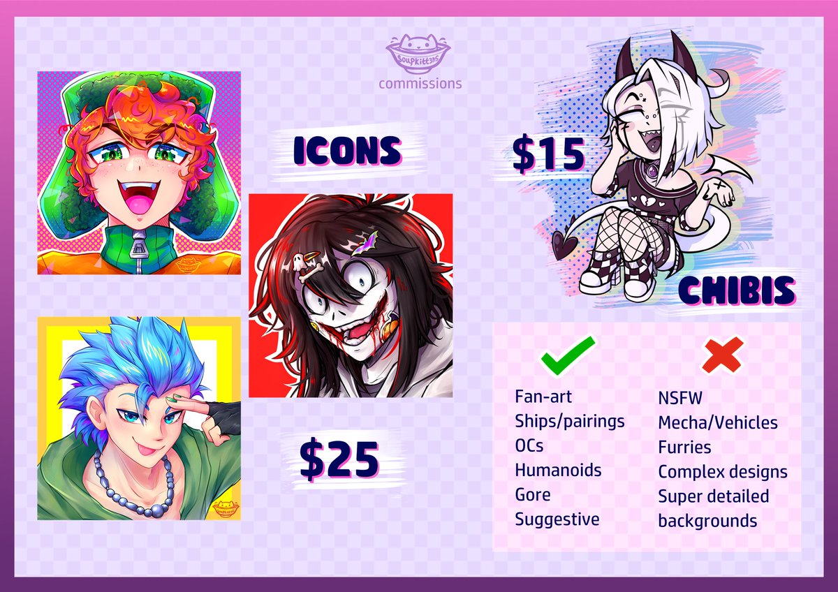 soupkitt3ns's tweet image. hi friends I finally did it ✨
c✪mmissi✪ns (more officially) open  lol

feel free to DM me if you're ever interested :)
