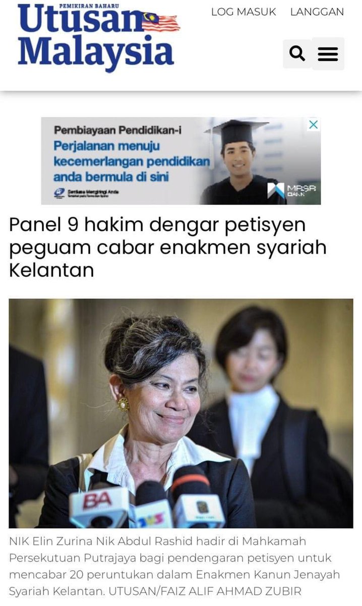 Nik Elin Zurina lwn Enakmen Syariah Kelantan.

1. Apa isunya?
Nik Elin seorang peguam dan anaknya melawan enakmen syariah Kelantan. 

2. Apa alasannya?
Kesalahan jenayah yang diluluskan oleh Kerajaan Negeri Kelantan itu turut menjadi kesalahan dibawah undang-undang Malaysia yang