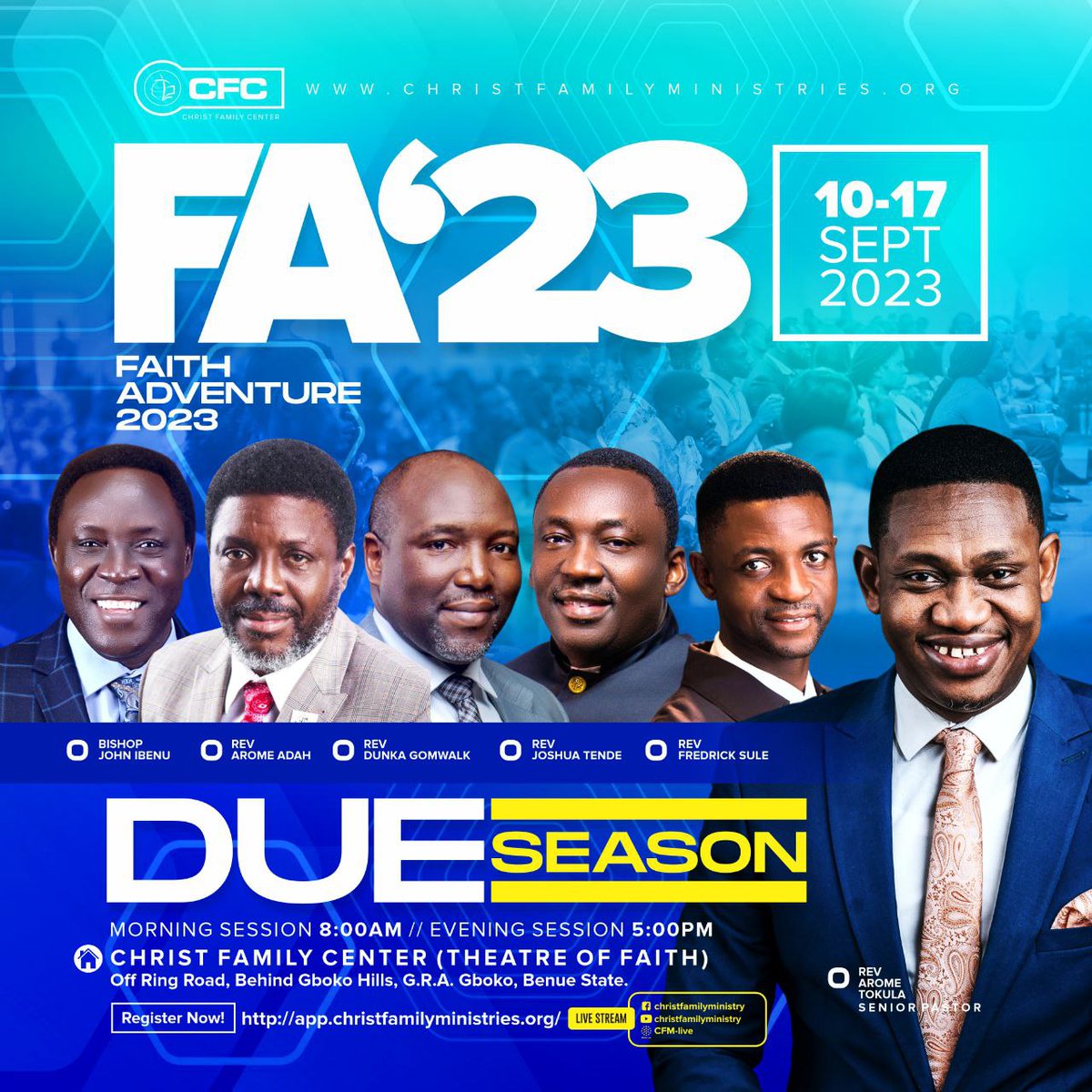 There is a word for you at FA’23, all you need to do is take hold of it and believe it. 

God is set to do great things for you. We have just 21 days left and we trust you have your heart set to be a part of it. 

Pray, plan and sow as your heart proposes towards this