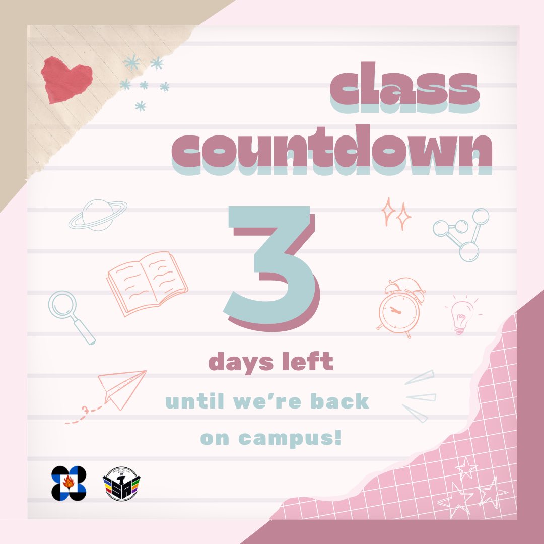 SApshscbzrc's tweet photo. Sure ka ba na kumpleto na talaga lahat ng school supplies mo? 3๏ธโฃ days nalang, #BackToSchool na!
See you this Wednesday, scholars! ๐
#ThingsToKnowInCALABARZone
#TipsForPisayFreshies https://t.co/p39CrDGZZ3