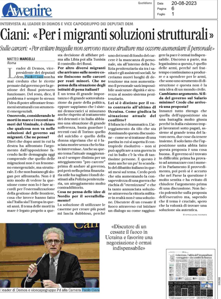 ROMA_News's tweet photo. La situazione dei migranti, le carceri, pace e guerra, salario minimo, governo, opposizione… una bella intervista “a tutto campo” su Avvenire. https://t.co/SSdA26Kvxm