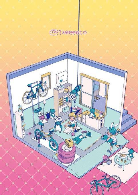 「bicycle sitting」 illustration images(Latest)
