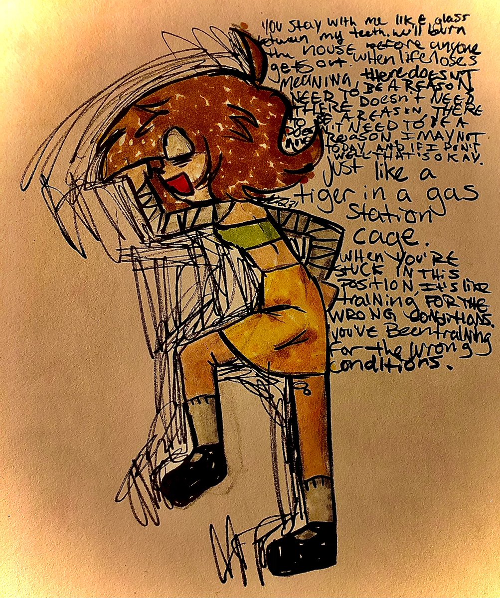 petty_tears's tweet photo. truck stop tiger [ #thebroadwaymassacre #roartheband #oddcore #weirdcore #surreal #abstract #lyrics #art #vent #idk ] https://t.co/ookv6skxhN