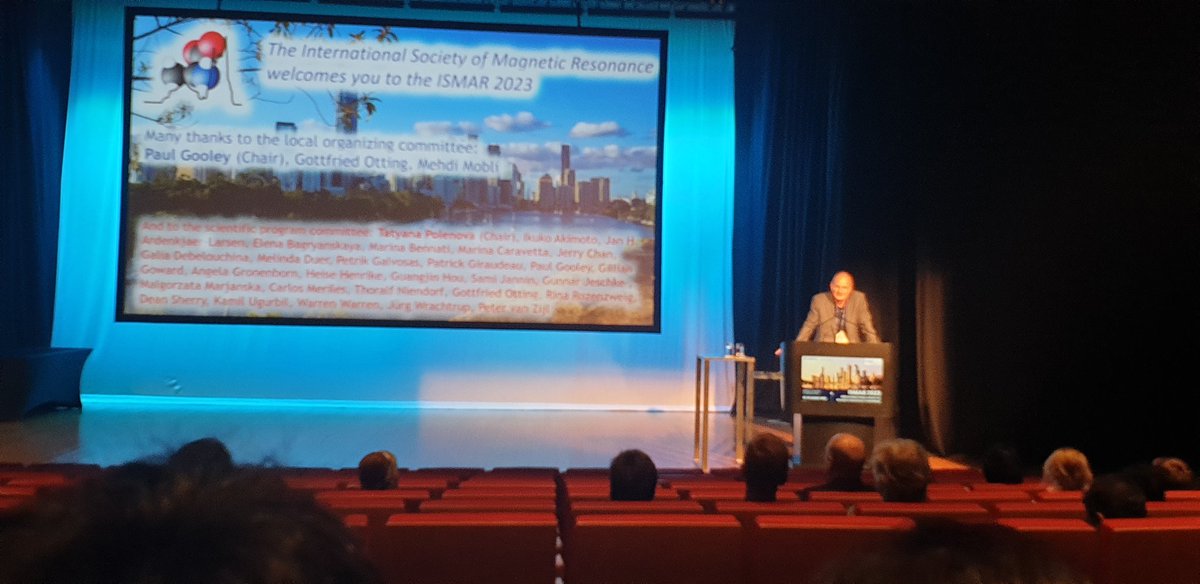 Conference chair Paul Gooley and ISMAR president Stephan Grzesiek opening the #ISMAR2023 conference. Looking forward to a week of fantastic #NMRchat