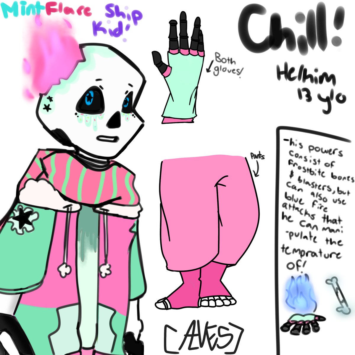 AveryxSimply's tweet photo. MINTFLARE SHIP KID!
His name is chill and he's my interpretation of a ship kid between @melaton1nxx Flare!sans and @heisaOwO Mint!Sans. I'll probs draw more of him in the future and with better quality- (it's 2 am lol) #sans #sansaushipkid #mintflare #mintsans #flaresans #art https://t.co/jVukm0APZJ
