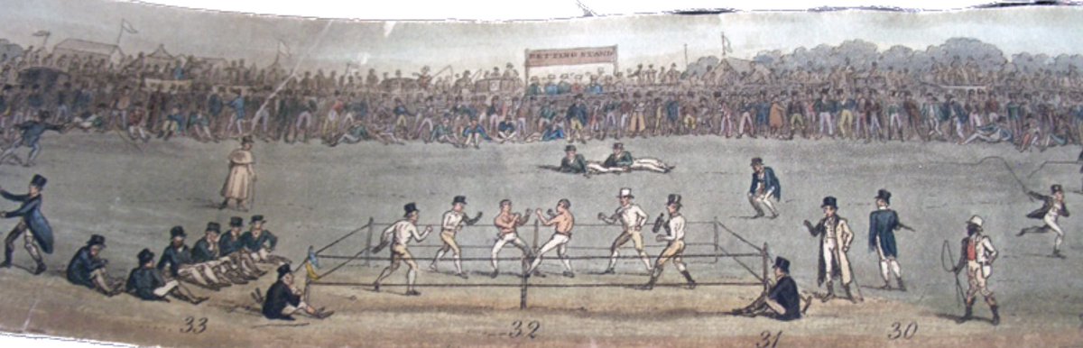 HarryHolt1791's tweet photo. 20Aug1816 In his 1st professional #Prizefight Harry HOLT is defeated by Joe Parish ‘the Waterman’ in 70rds &amp; 1hr28min at Moulsey Hurst in front of 15,000 spectators. Parish Seconded by Harry Harmer &amp; Bill Eales, Holt by Bill Richmond &amp; George Green #Bareknuckle #Boxing #History https://t.co/c6xF07rq9A