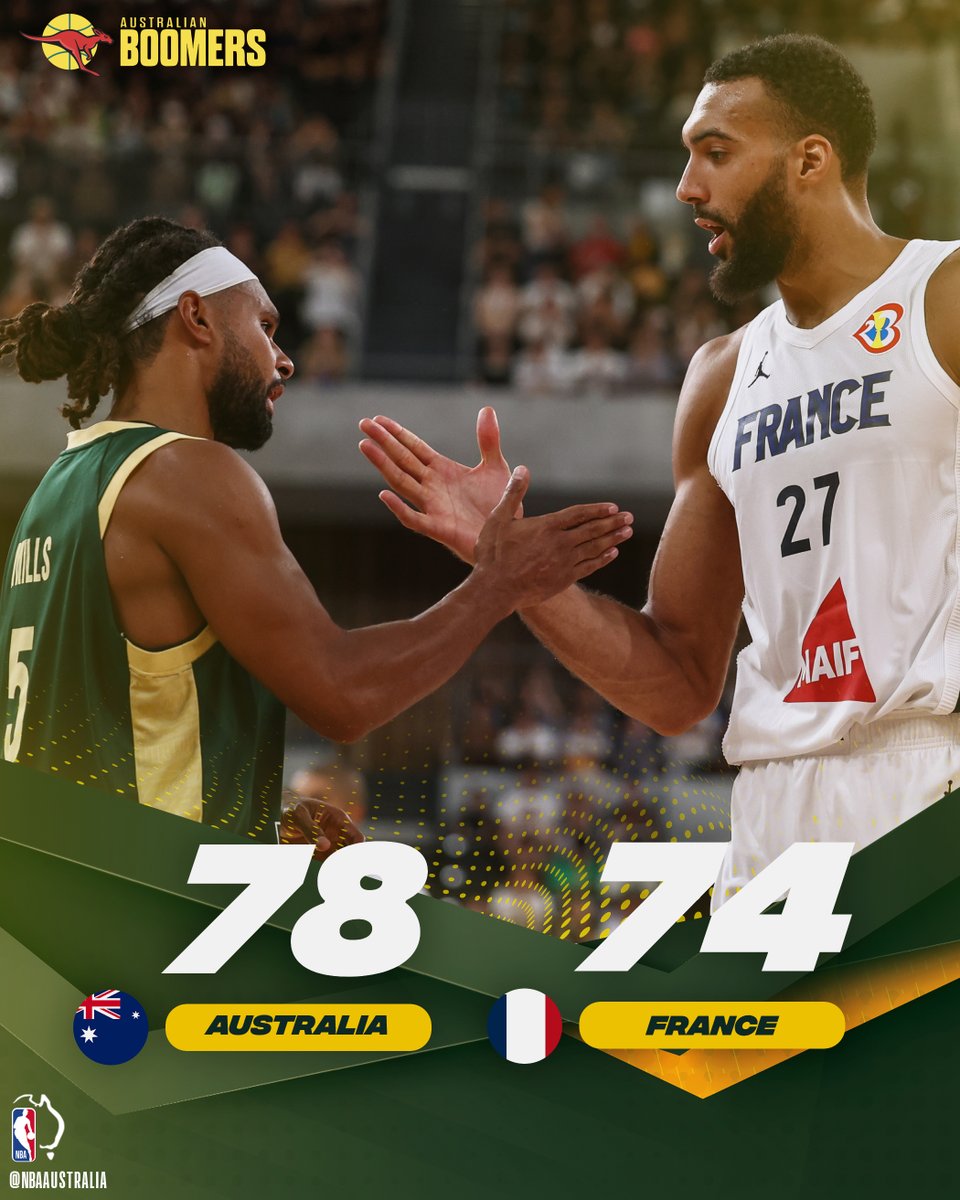 🇦🇺 The Boomers edge France in a back-and-forth contest in Tokyo. #FIBAWC