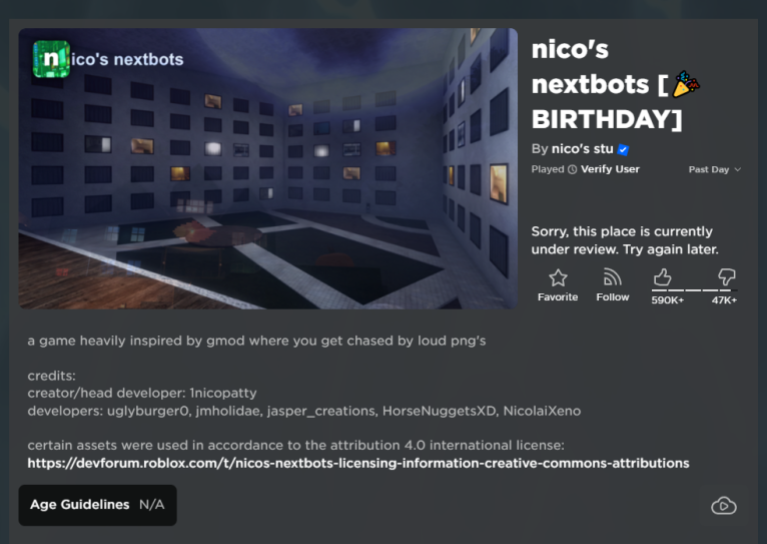 nico's nextbots, Roblox Wiki