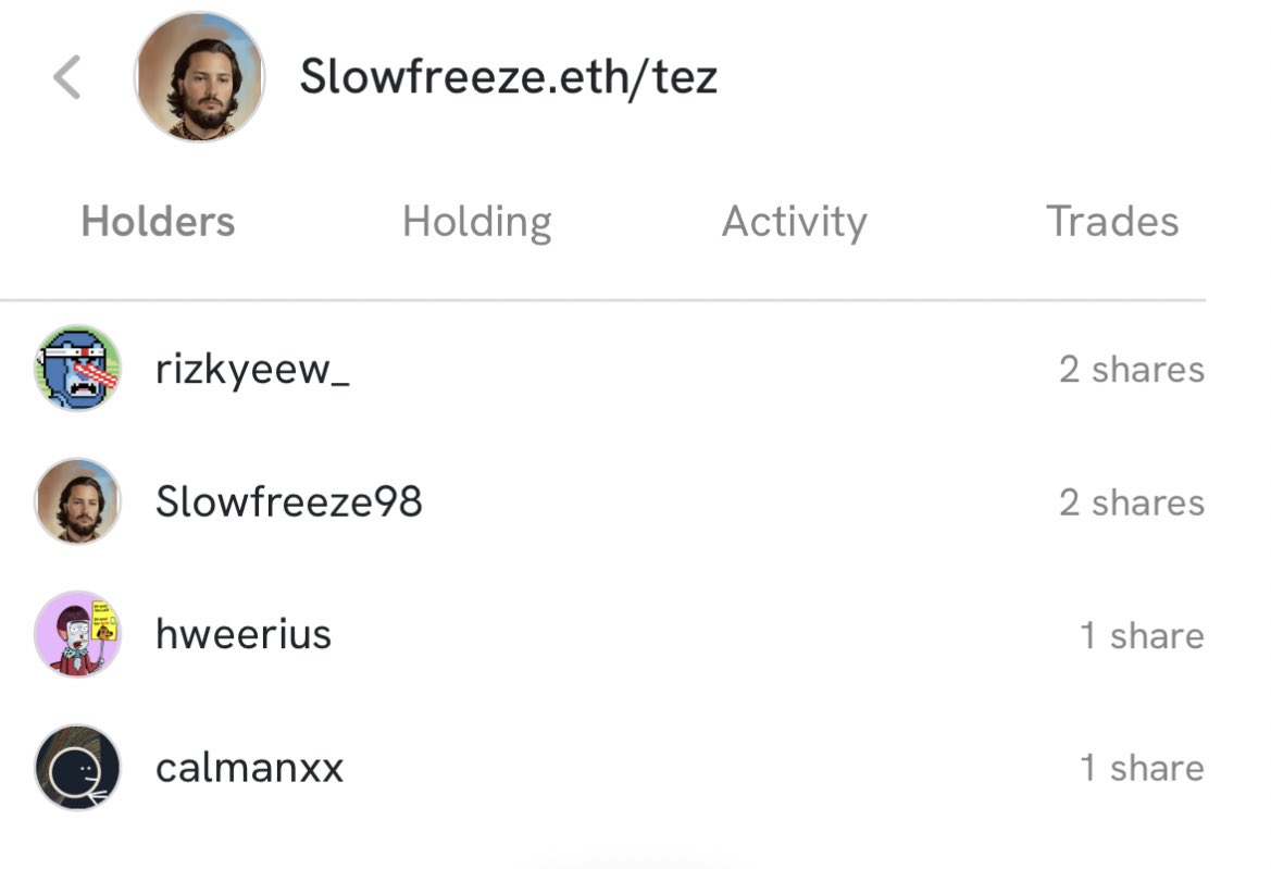 Slowfreeze98's tweet photo. Thank you so much to my first shareholders on @friendtech @rizkyeew_ , @hweerius , @calmanxx, there will be rewards and benefits for being a share holder such as special 1/1s and Limited Editions.

More info will be rolled out soon once I’m well organized with the upcoming drops. 🙌🏻🎆🤩