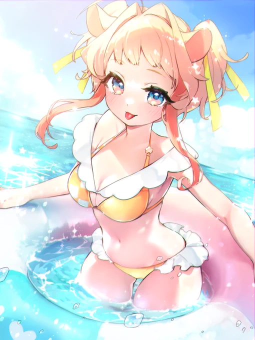 水着イラスト公開!いっしょにあそぼ～～! 