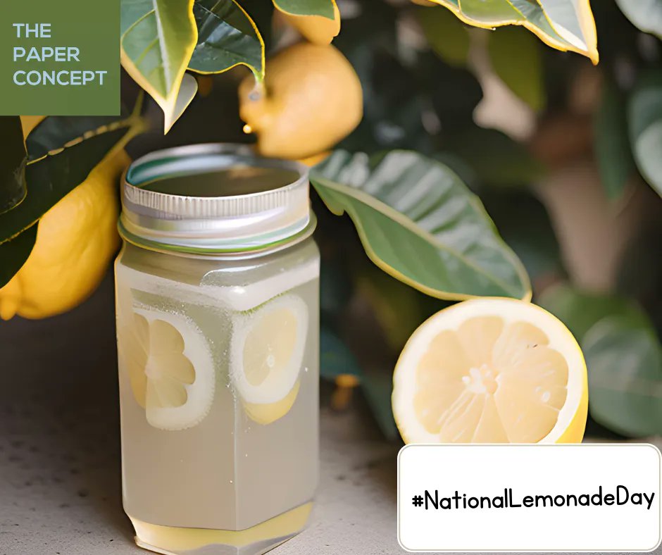 Thepaperconcept's tweet photo. 🍋 Squeeze out plastic waste from your life, just like we squeeze lemons for the tastiest lemonade! 🥤 This #NationalLemonadeDay, raise a glass to refreshing choices and plastic-free sips. Cheers to a zesty and sustainable lifestyle! 🌊🌿  #SustainableSips https://t.co/HdyrgCHkXZ