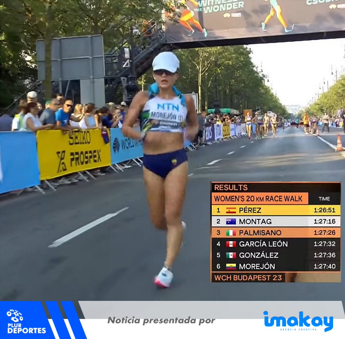 PlurDeportes's tweet photo. GLENDA MOREJON TERMINÓ SEXTA EN EL MUNDIAL DE MARCHA.
#Morejon obtuvo el sexto puesto en la competencia, con una participación muy destacada y siendo protagonista en varios pasages del trayecto. La española #MariaPerez se llevó la medalla de oro marcando un tiempo de 1:26:51 https://t.co/3AjIgiy4SI