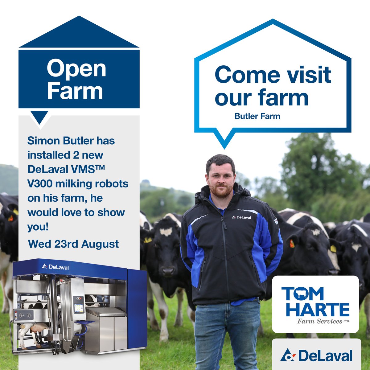 We are hosting an Open Day on Wednesday on Simon Butler's Farm in Adare. Great chance to learn about milking robots and to see them in action.

Join us this Wednesday from 11am to 4pm at Kilmacanearla,
Kilfinny, Adare, Co.Limerick

Eircode: V94 F75C