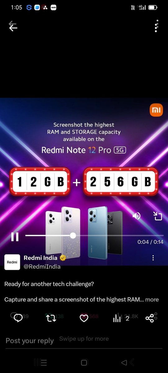 godsowntalk's tweet image. 12GB RAM+256GB ROM

#RedmiNote12Pro5G
#SuperRAM
@RedmiIndia