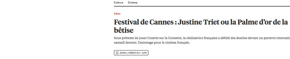damien_leblanc's tweet photo. - Les titres de presse les plus virulents adressés à Ken Loach pour avoir parlé politique en recevant la Palme d'or 2016.
- Les titres de presse les plus virulents adressés à Justine Triet pour avoir parlé politique en recevant la Palme d'or 2023.

Cherchez l'erreur. https://t.co/RLbnY1FvqL