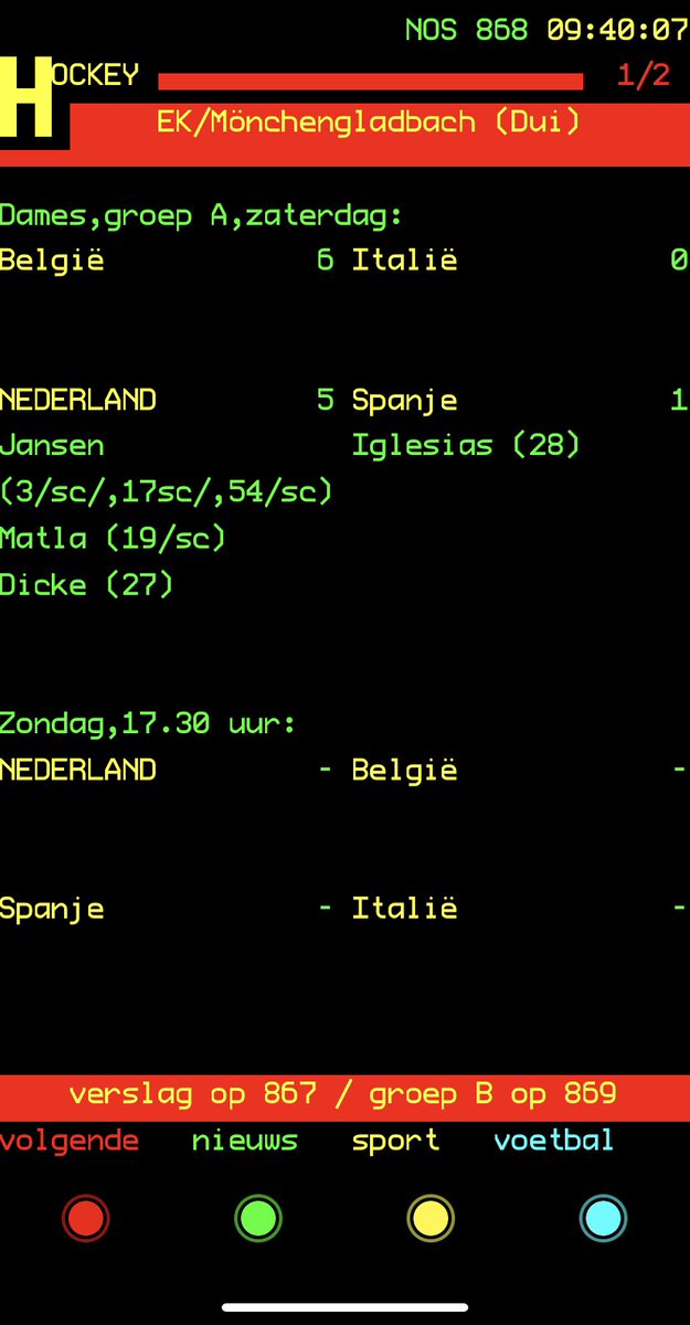 Hoi @teletekst <a href="/NOSsport/">NOS Sport</a> <a href="/PhilipKooke/">Philip Kooke</a>, de wedstrijd van de <a href="/KNHB_NL/">KNHB</a> Oranje vrouwen is toch om 1500u vanmiddag?