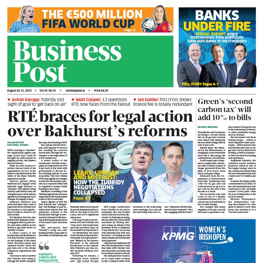 In today's <a href="/businessposthq/">Business Post</a>:

-PSNI data breach ‘mirrors Snowden leaks in terms of possible impact’

- Infant formula firm Bobbie tipped as a unicorn

- Entrepreneur <a href="/patphelan/">Pat</a> leads raise for hair transplant chain

- <a href="/AlviereFT/">Alviere</a> withdraws from e-money authorisation process