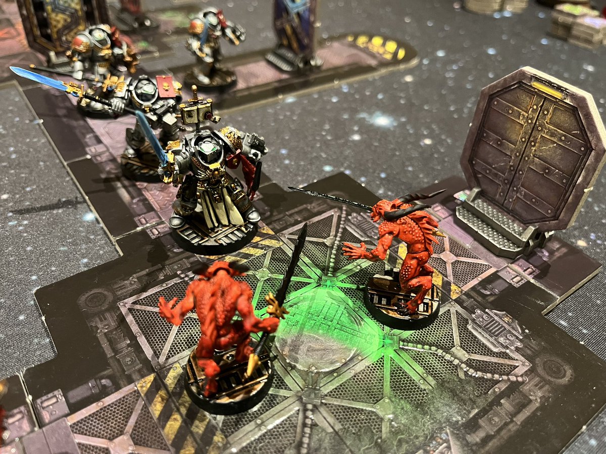 tomjmegan's tweet photo. It’s #SpaceHulkSunday!
Grey Knight Squad Tancred moving through the DaemonHulk codified *Ruin of Damnation*, and engaging the foul daemons of Khorne.
Absolutely love this DaemonHulk adaption and project!
#SpaceHulk #DaemonHulk #WH40K #Warhammer #WarhammerCommunity https://t.co/TMcsRCKNKq