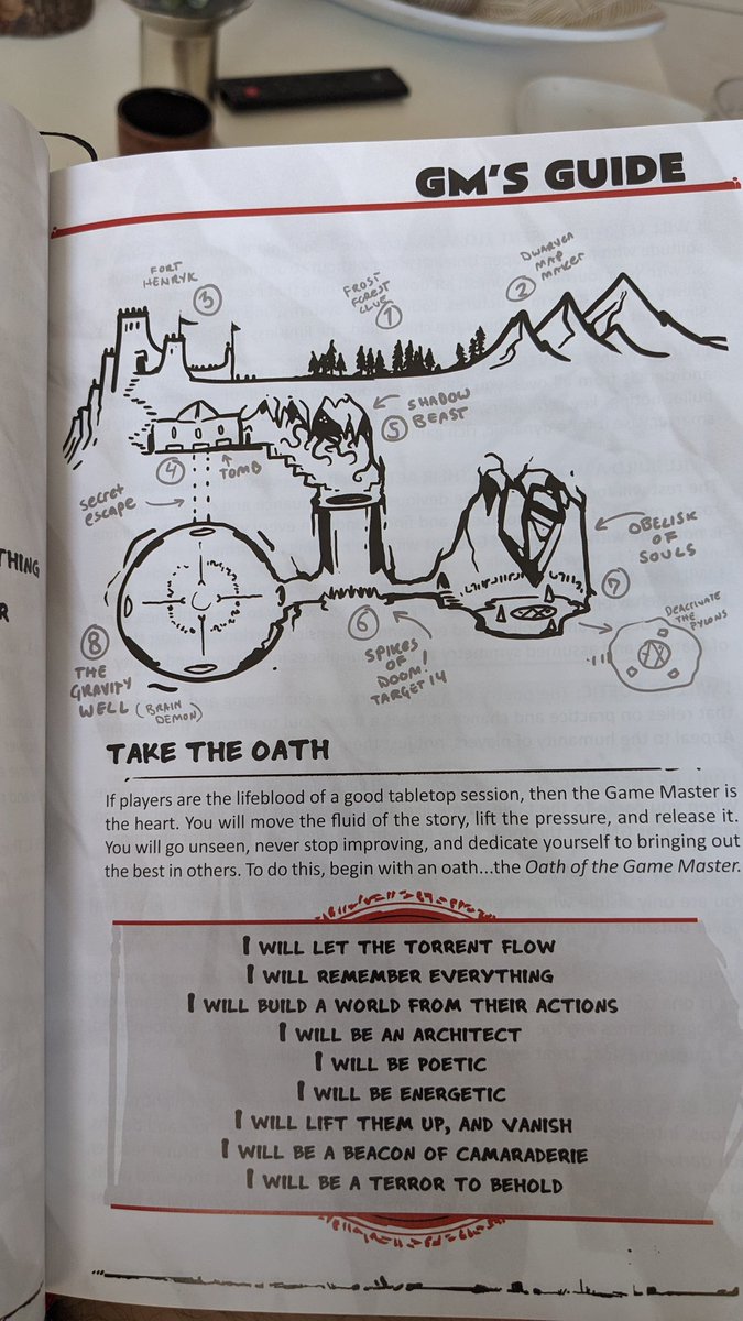 Dndiplomacy's tweet photo. This... This is why I have fallen in love with this book. Simple and evocative advice that you can carry in all systems and genres you like #icrpg #runehammer #ttrpg . What an amazing book @HankrinFerinale https://t.co/MN1wRUGTY4