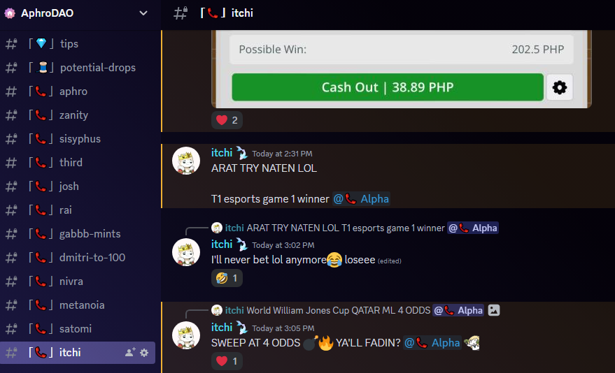 aphrodao's tweet photo. We would like to show their appreciation for helping our community make some bags, even though it's a bear market.

Shoutout to @izcybe, @metanoiacrypto, @0xSatomi, @sisyphus_sol, @thirdsky05 https://t.co/0YvtU6WmpR