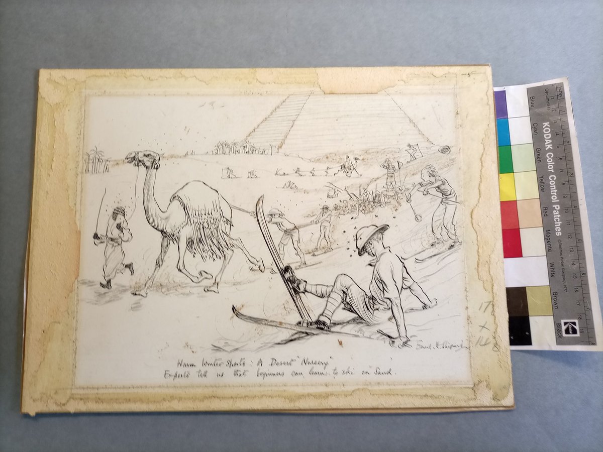 LaliNickels's tweet image. Dry cleaned and mounted in museum quality board.  #beforeandafter #PaperConservation