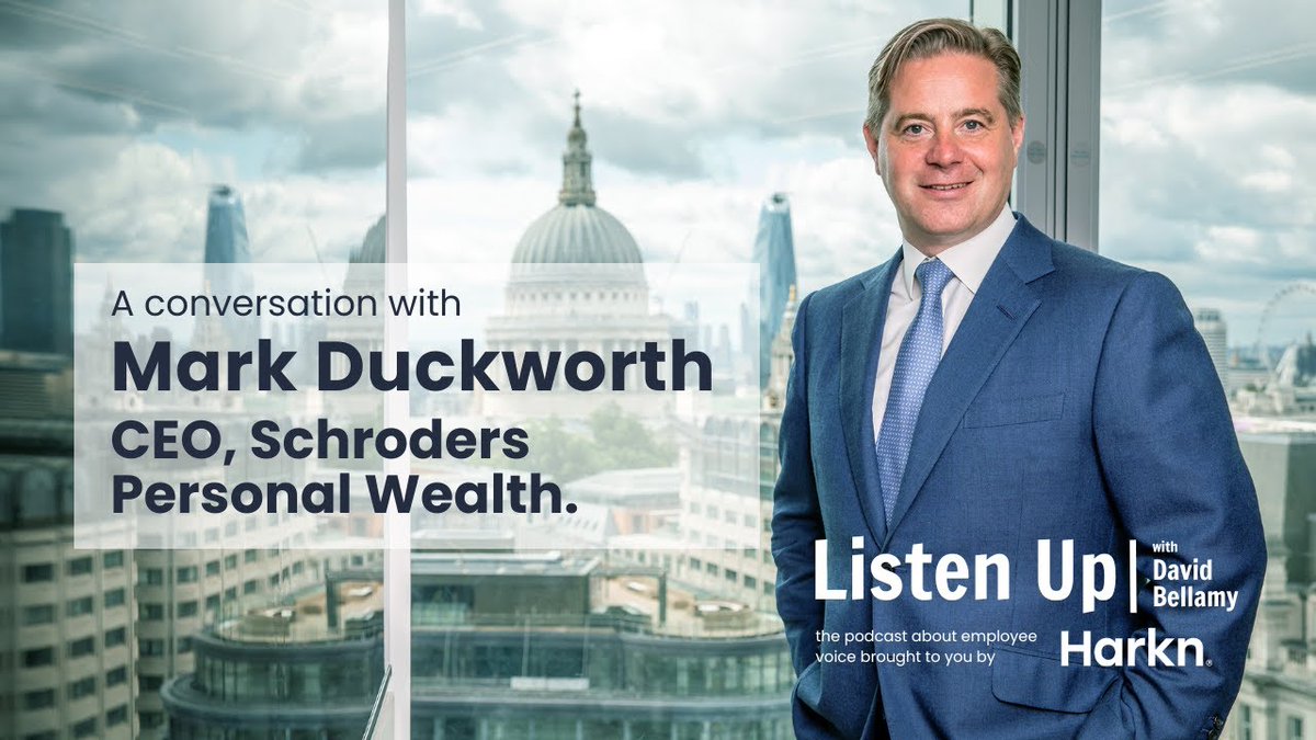 helloharkn_'s tweet photo. In this episode of "Listen Up", Mark Duckworth, CEO of Schroders Personal Wealth, delves deep into the intricacies of workplace culture, employee voice, and how businesses can truly listen to their people. 

https://t.co/D8PRtyxe5O https://t.co/WZrS9XirHK