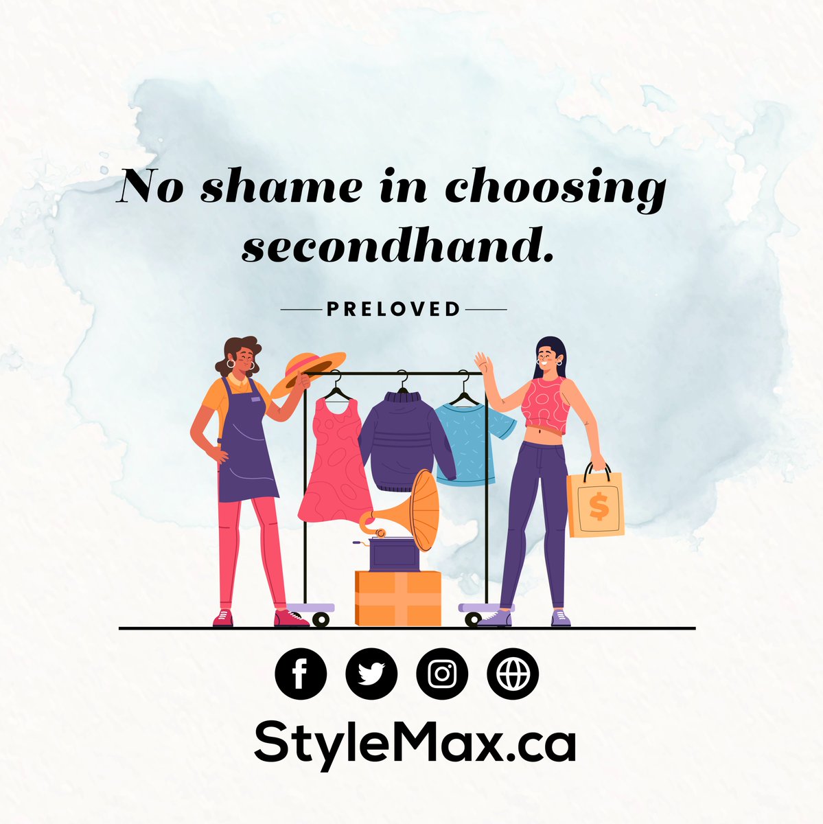 stylemaxinfo's tweet photo. No one should be made to feel guilty or discouraged from buying secondhand.
.
.
.
#ChooseSecondhandFreely #NoGuiltInThrifting #EmbraceUsedGoods #sustainableshopping https://t.co/FI9ivLv90a
