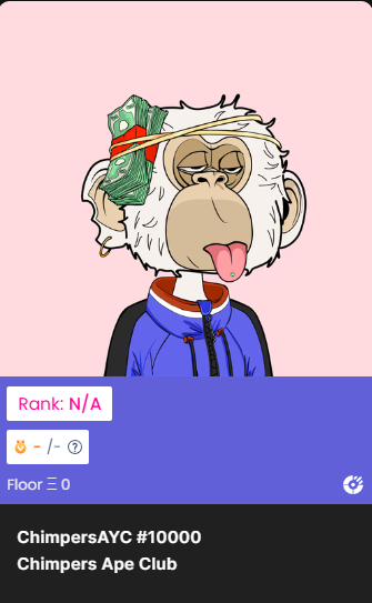 NFTeaZ7's tweet photo. I just minted @ChimpersAYC #10000 for the first time in 2 years being in the nft space ! never happened to me before lol
Congrats for selling out 🔥🔥
#NFTs #NFT #FreeMint  #NFTCommunity https://t.co/TLpVBt2bEE