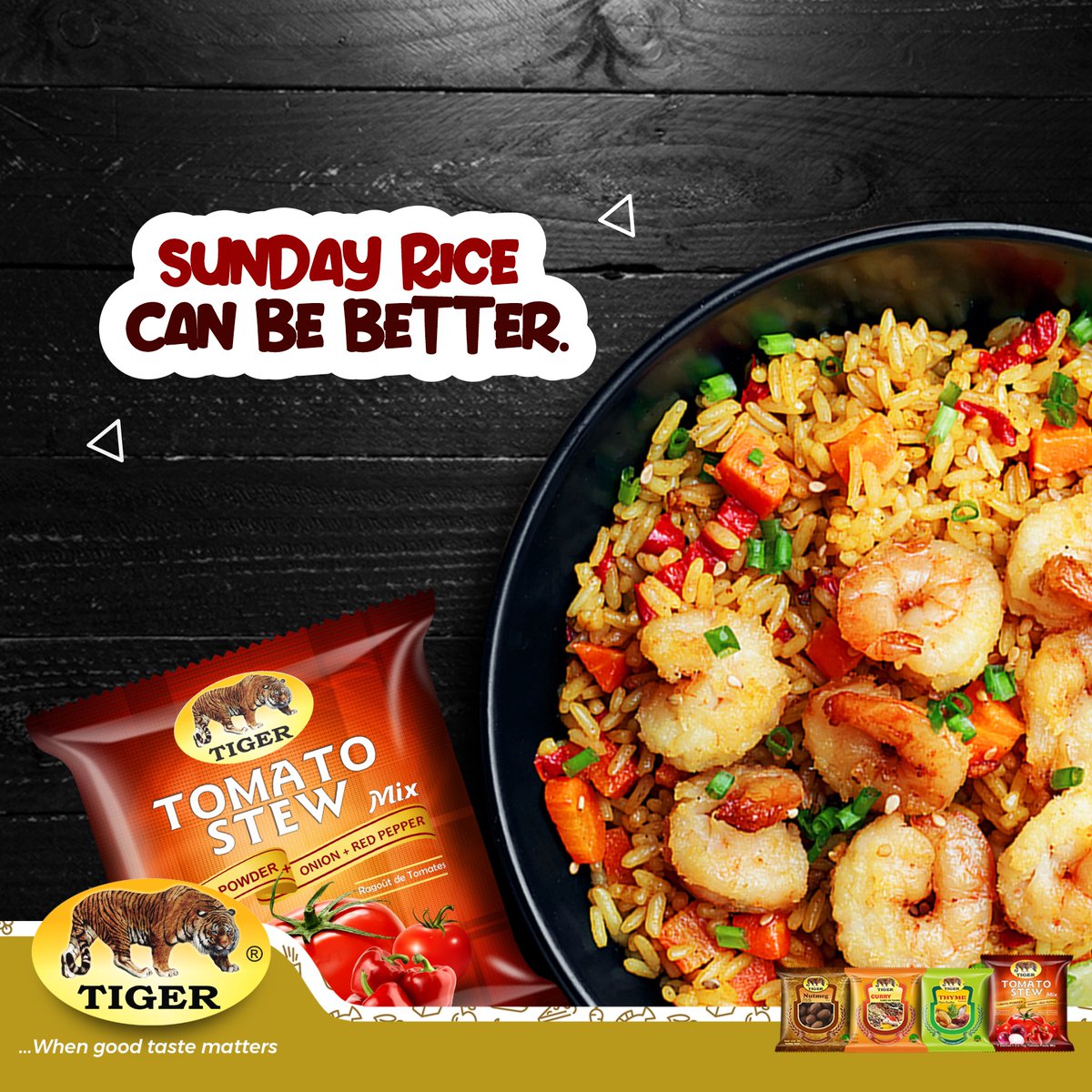 thetigerfoods's tweet photo. Let the rich flavours of #TigerTomatoStewMix dance on your plate, making every bite delightful.
Pour in a bowl✅
Add water ✅
Stir to Form Paste ✅
Add to your cooking✅
Easy Peasy✅

#WhenGoodTasteMatters #StewMix #Food #FoodLover #NigerianFood #AfricanCuisine https://t.co/KBGMQU2OiE