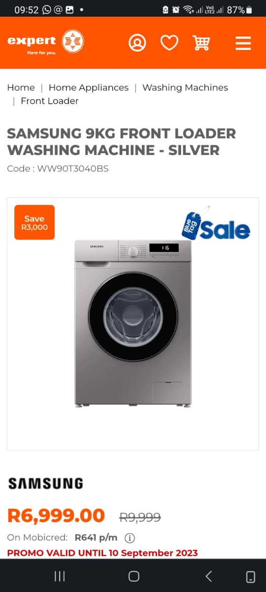 BrenkmanJp's tweet photo. @KFMza @SamsungSA #BlueTagSale 
 Please help my washing machine died R.I.P please help with a new one. https://t.co/Njs2BTpB1g