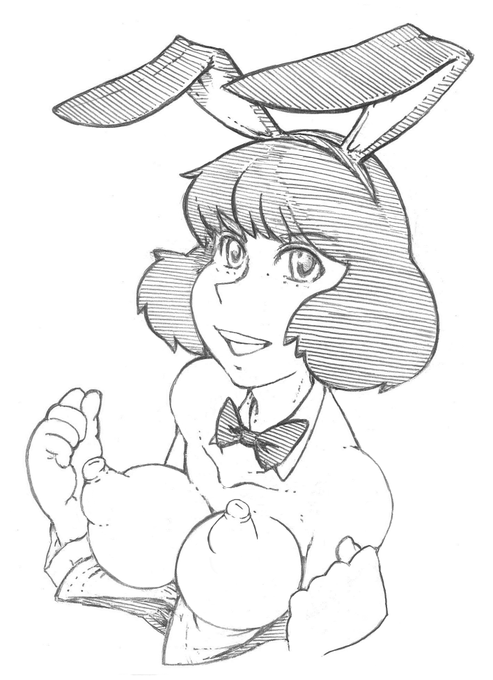 【DAICONバニー】
試し描き。すごく難しい。 