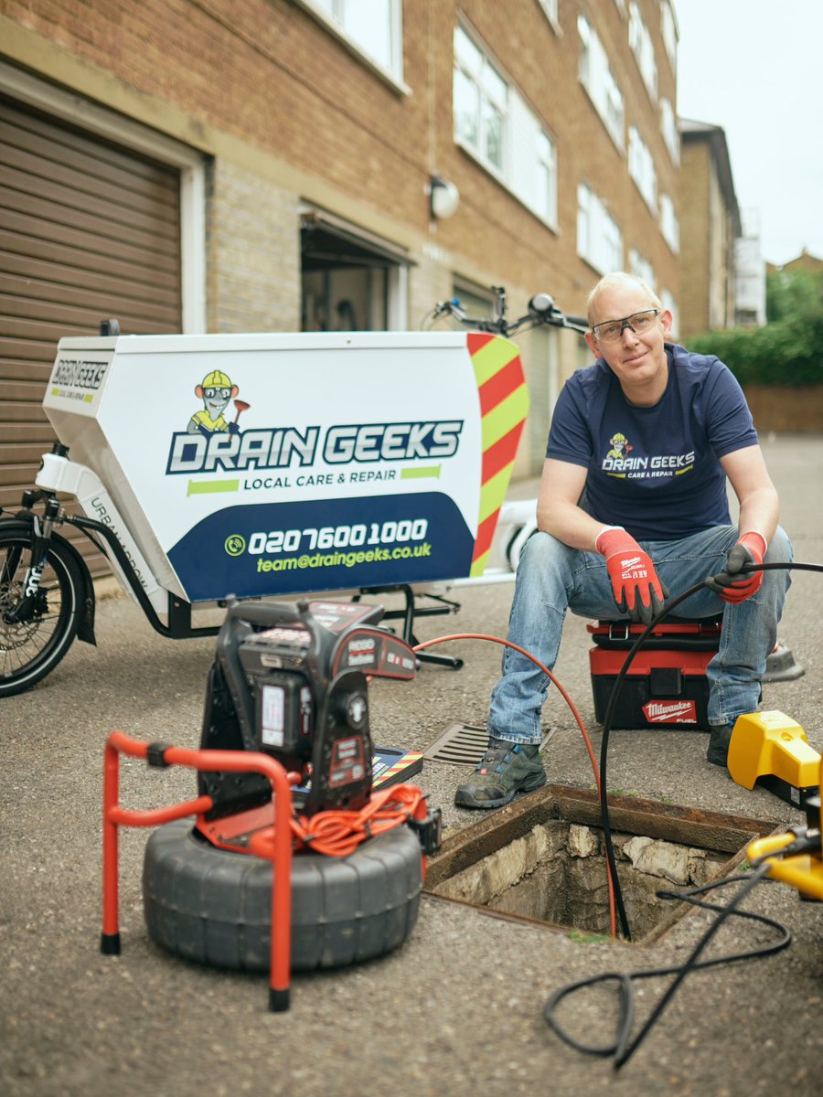 We’re based in Kilburn and the only drainage company trying to move to 100% cargo bikes. Focusing on serving our local community rather than driving all over London or the south east to win business.