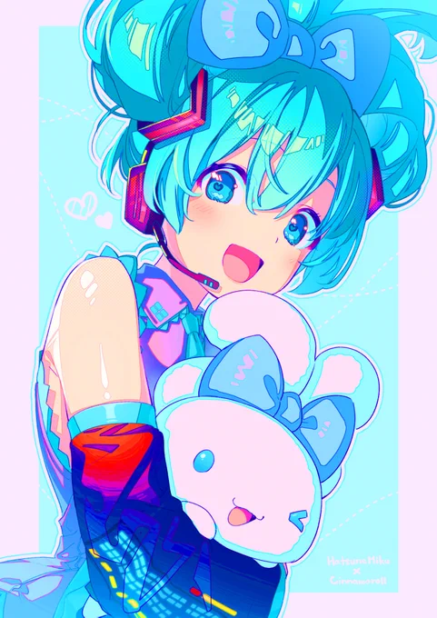 似合いそうなイラストでやってみたけど……ヲヲヲ目が割れる…… #絵を彩度100にすると超派手 