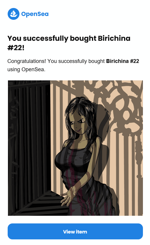 GM ☕️🥐🥐

another <a href="/Birichina_/">Birichina (mischievous)</a> adds to my collection
opensea.io/FreeArt_/colle…

visit the Birichina collection
opensea.io/collection/bir…

#NFTfamily <a href="/0xpolygon/">Polygon | POL</a> #OpenSeaNFT #LegitSquad
#nftart #NFTCommunity #NFTcollection