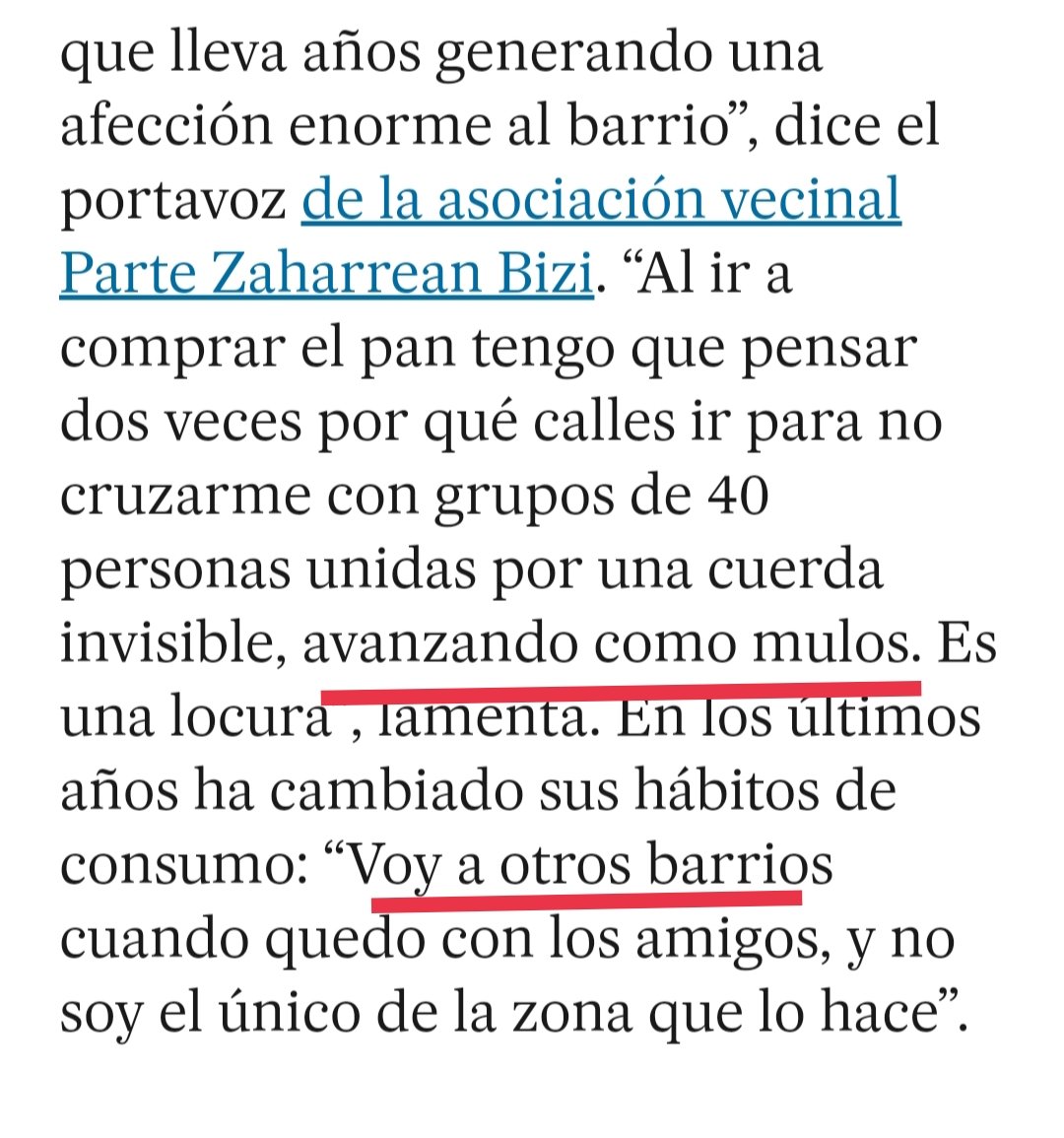 jonpagola's tweet image. EL País leyéndole la cartilla al ayuntamiento de Donostia por la turistificación masiva de la Parte Vieja. Lo que cuenta Xabier Arberas, vecino del barrio y foco de resistencia, es triste y demoledor. 

Me quedo con una frase suya: "Esta ciudad es como una mina de diamantes".