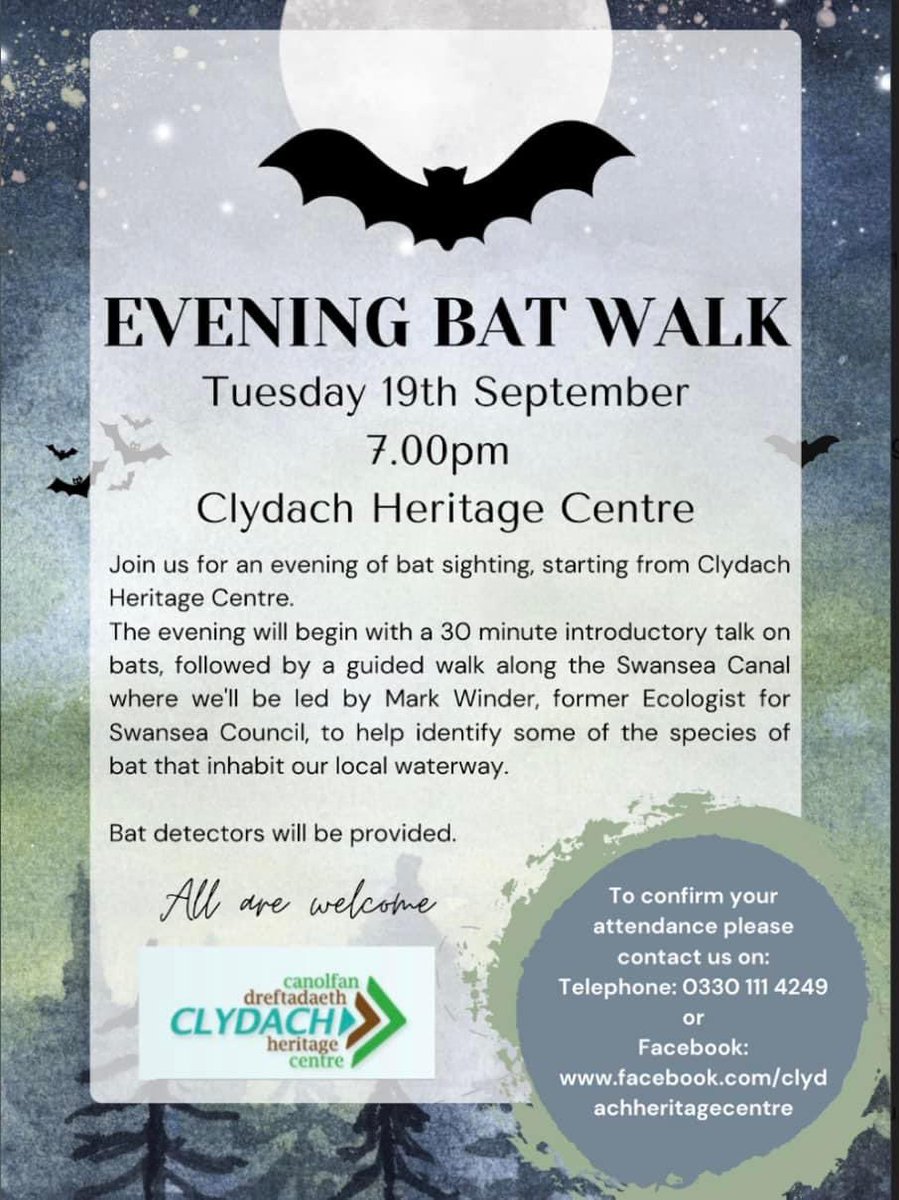 New event below!
🦇 🦇 🦇 
Digwyddiad newydd isod!
