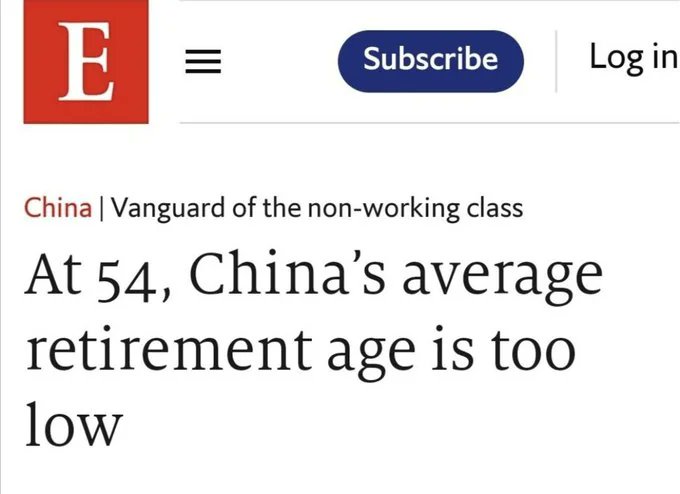 Why US establishment has so much fear and loathing towards China.

Imagine if Americans say, “Whoa, whoa! Wait a minute! The Chinese retire at 54???”

“What’s going on here in the capitalist paradise where 70-year-olds are forced to work at Walmart????”🤔